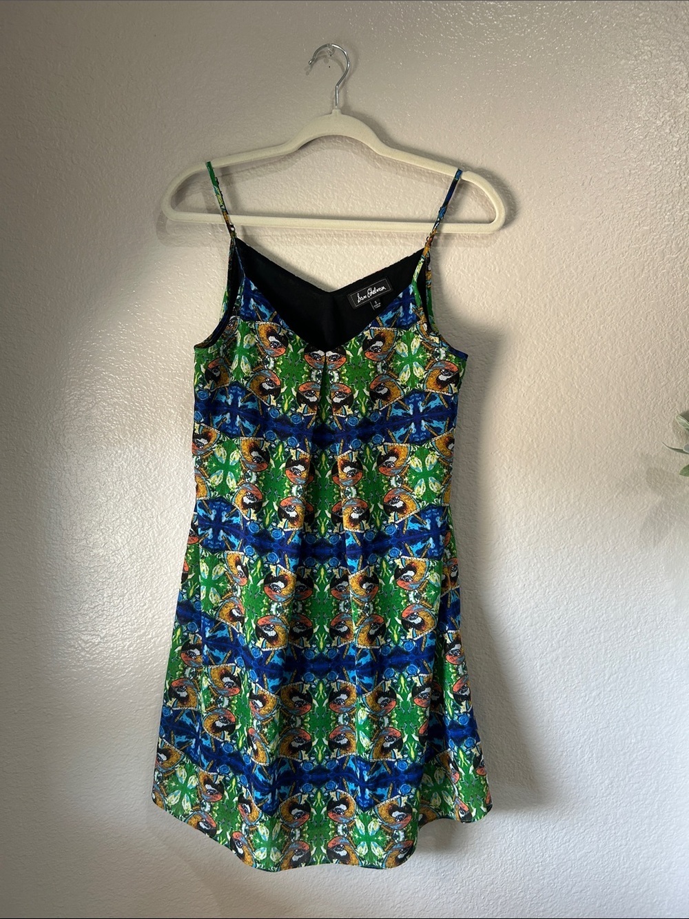 Sam Edelman Parrot Mini Dress Sz S Cami Slip Dress Party Cocktail Vacay TC0171